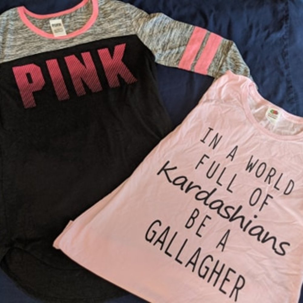 PINK & gray Jersey + Shamless Tshirt